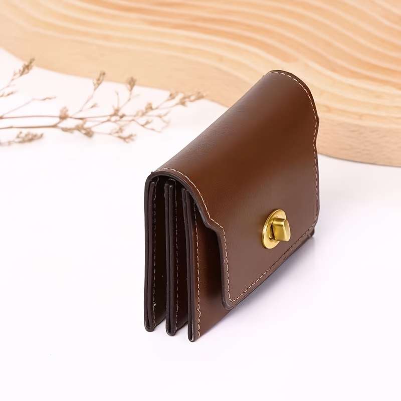 New Minimalist Women'S Compact Wallet With Three Compartments Large Capacity Short Design Fe