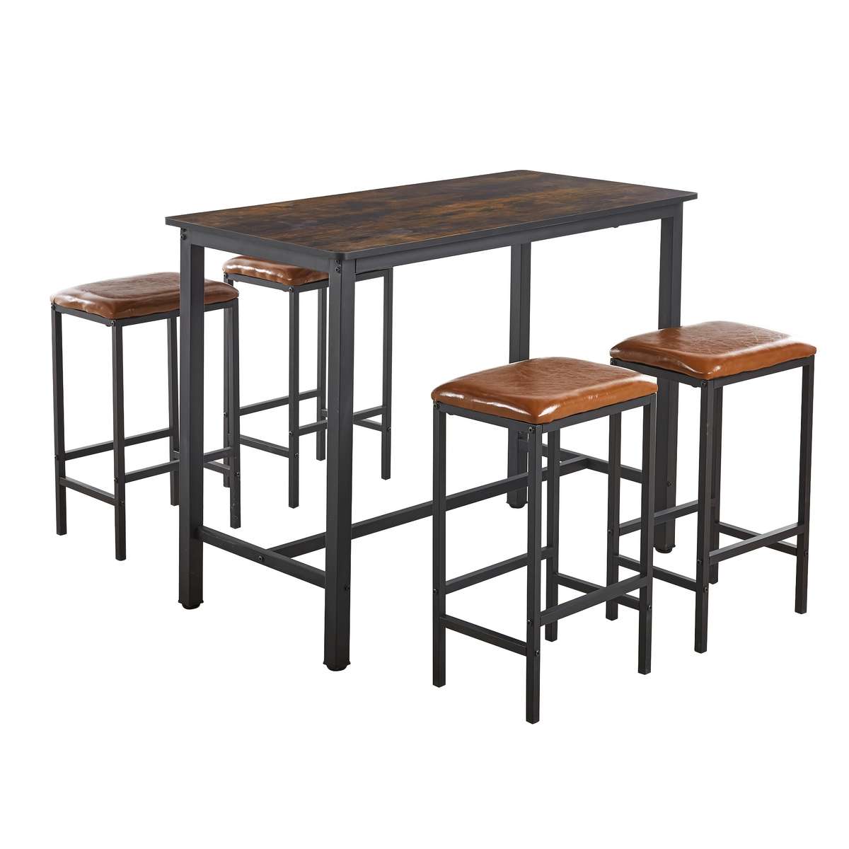 Dining Table Color Blackbrown Items1 Table  4 Chairs Cushioned