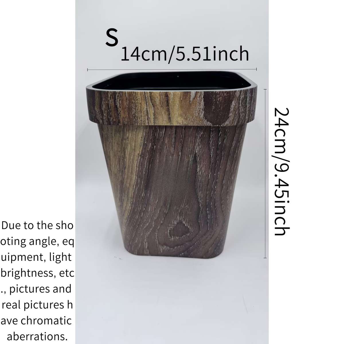Garbage Can Color Press Ring Wood Grain 7L