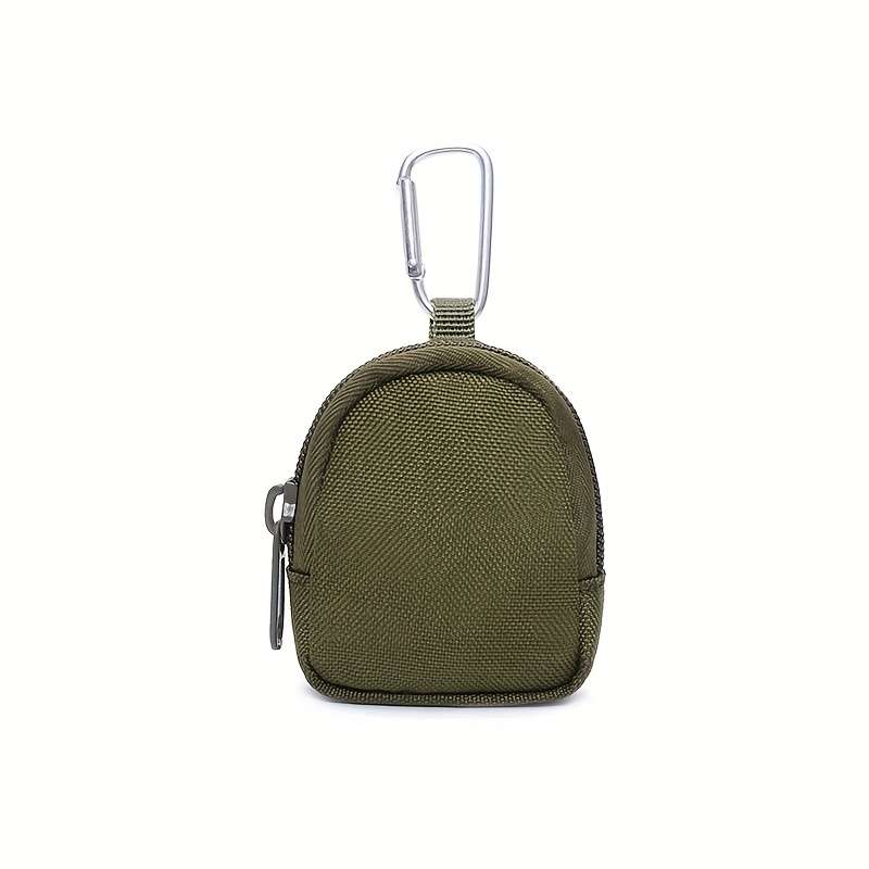 Durable Nylon Mini Wallet With Zipperversatile Coin Purse Wireless Earbud Key Holder In B