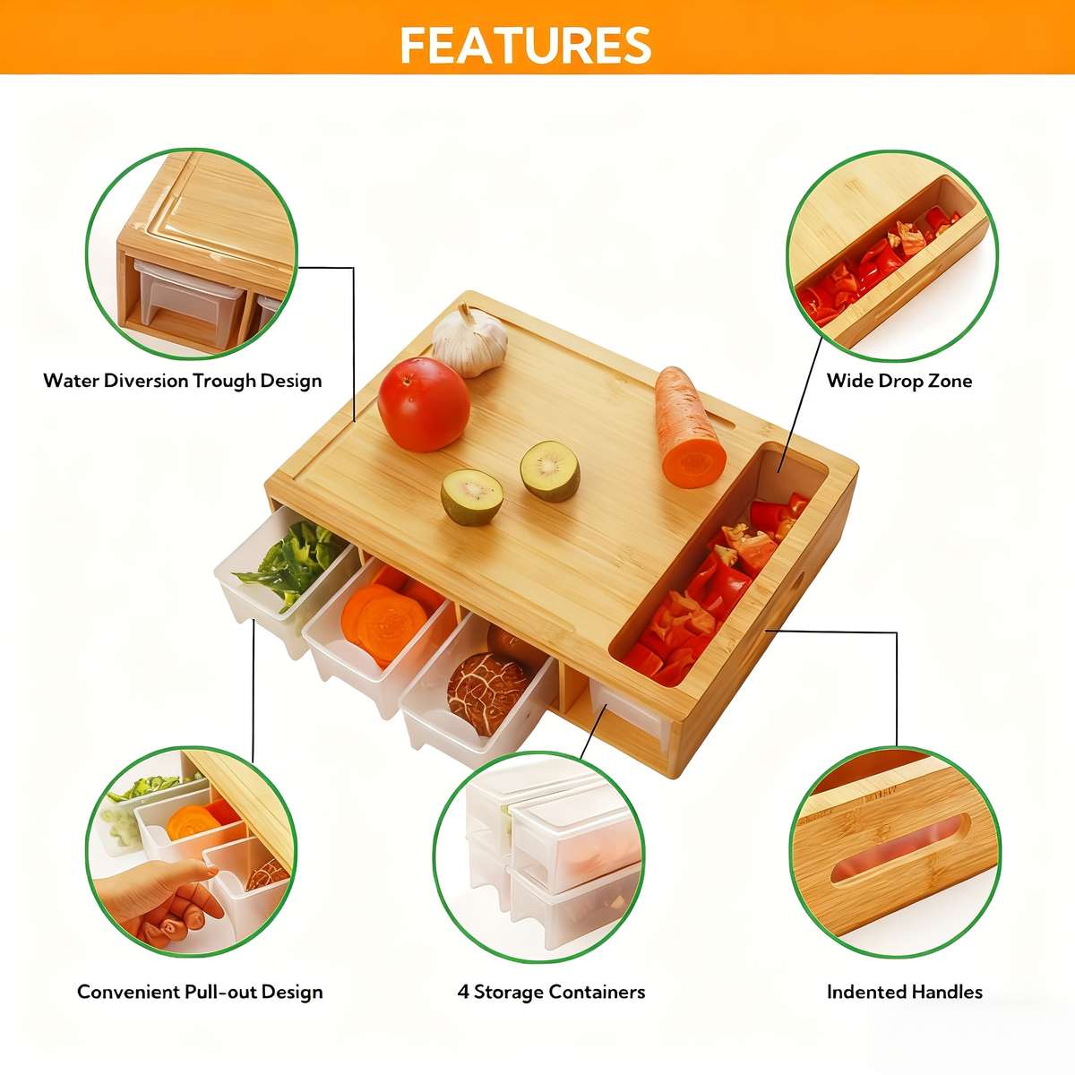 Cutting Board Style 5   In   1 Cutting Board Storage Set