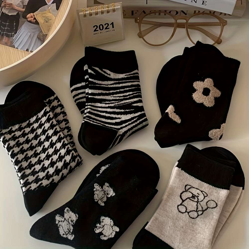 Women S Socks Color 5 Pairs Mixed Colors Size Onesize