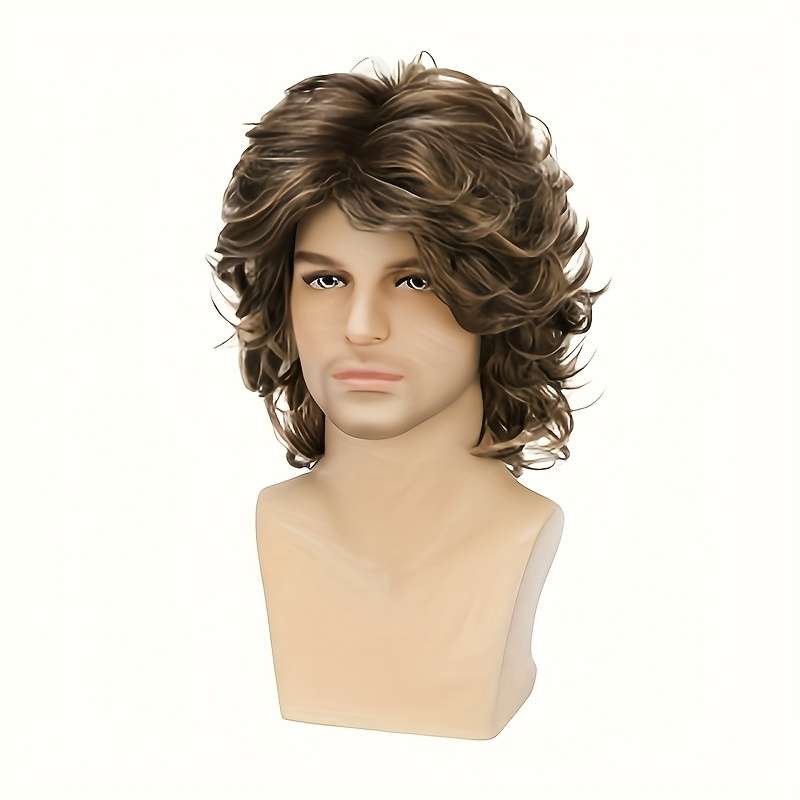 Mixed-Color Mens Wigs Hair Length 20.32Cm