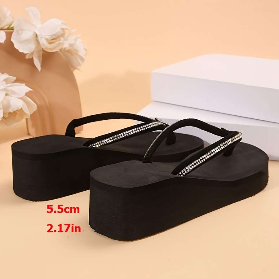 Ladies Summer Flip Flops Black Uk 3.5
