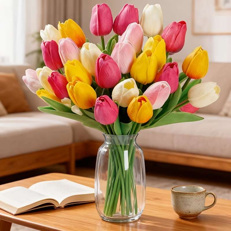 Simulated Flower Color Tulip Multicolor Mix Set  6Piece