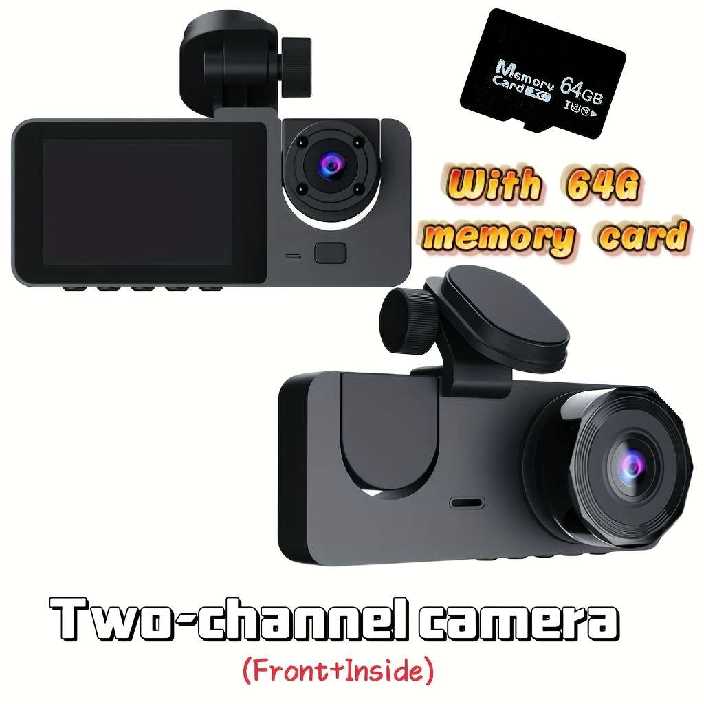 Dashcam Model Three Cameras  Front Interior And Rear  Including A 64Gb Card .