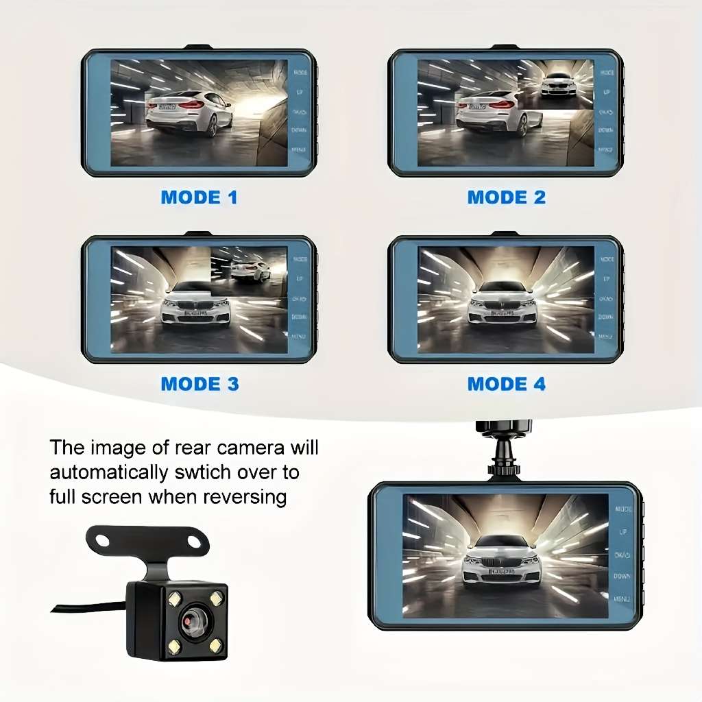 Dashcam Items 4 Inch Alloy Dual Recording   64Gb Memory Card