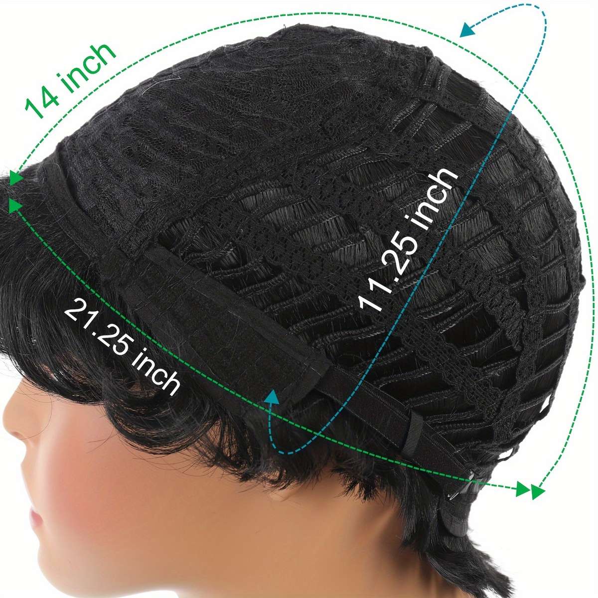 Black Womens Wigs Hair Length 35.56Cm