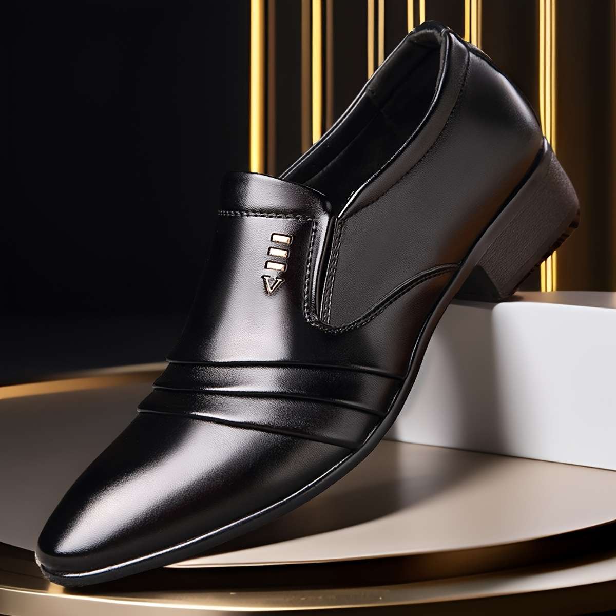 Mens Leather Shoes Color Black Sizeuk 6