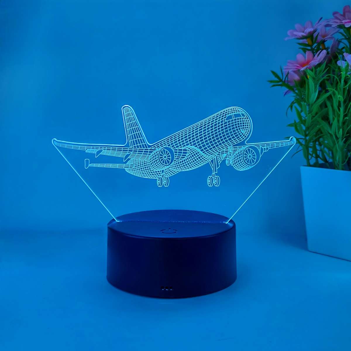Night Light Style 7 Colors Touch Black Base