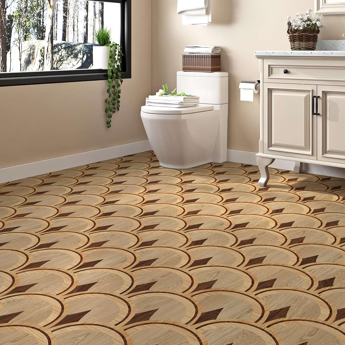 Self Adhesive Floor Stickers 40*120Cm*1Roll Retro Wood Grain