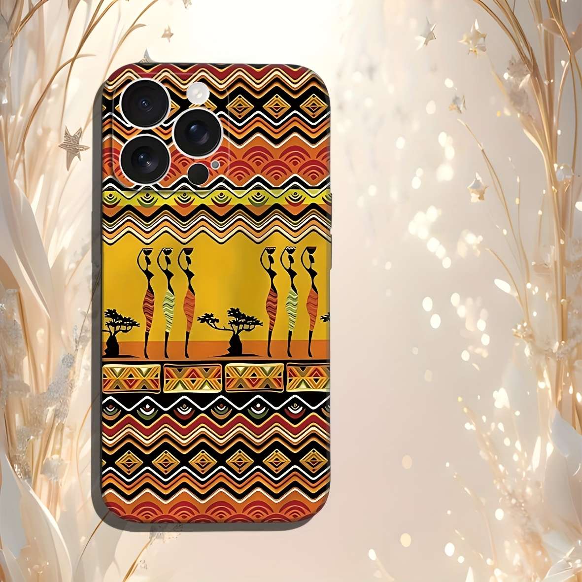 1Pc Black For iPhone 14 Stylish African Phone Case