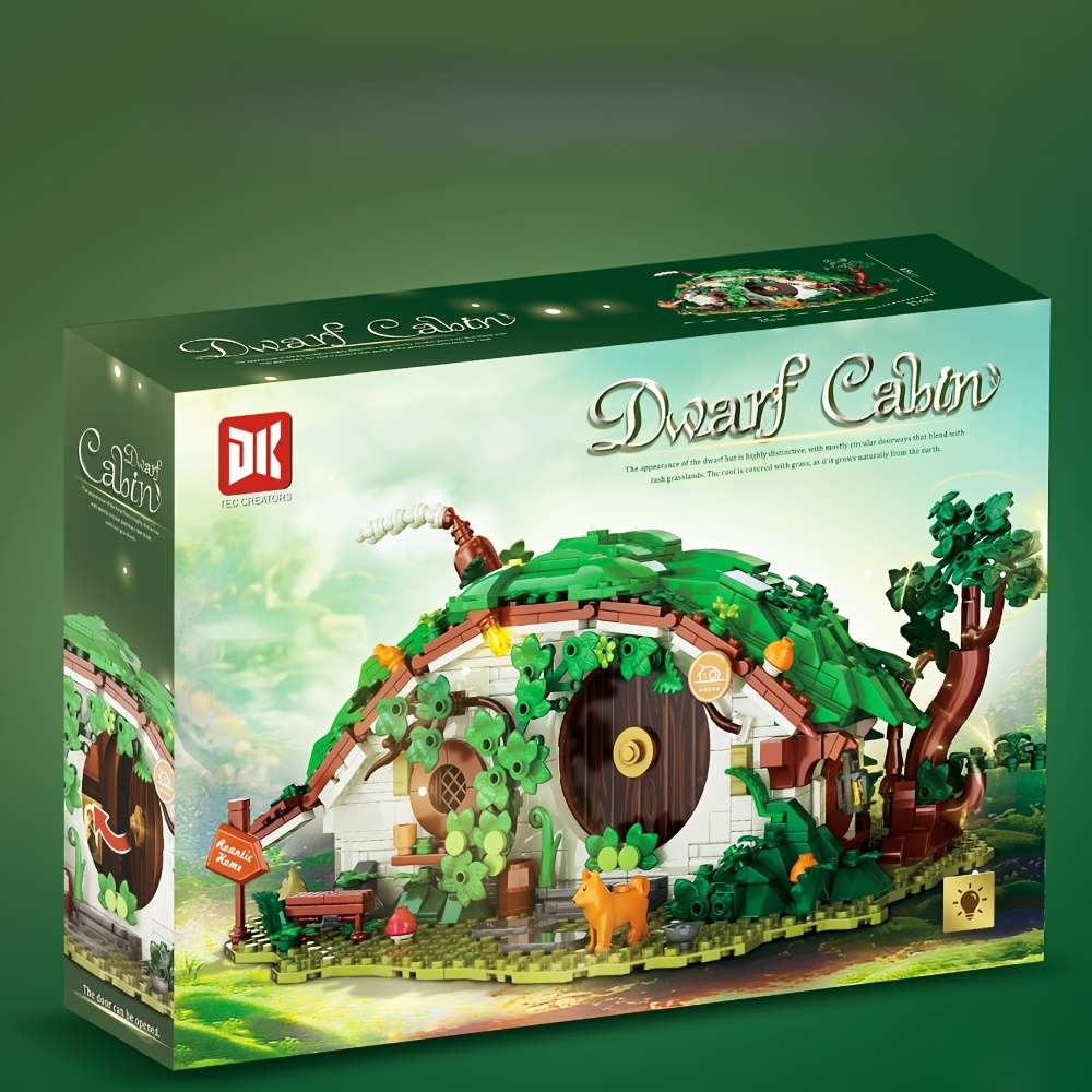 Tec Creators Dwarf Cabin Building Blocks Fairy Tale House Model With Greenery
