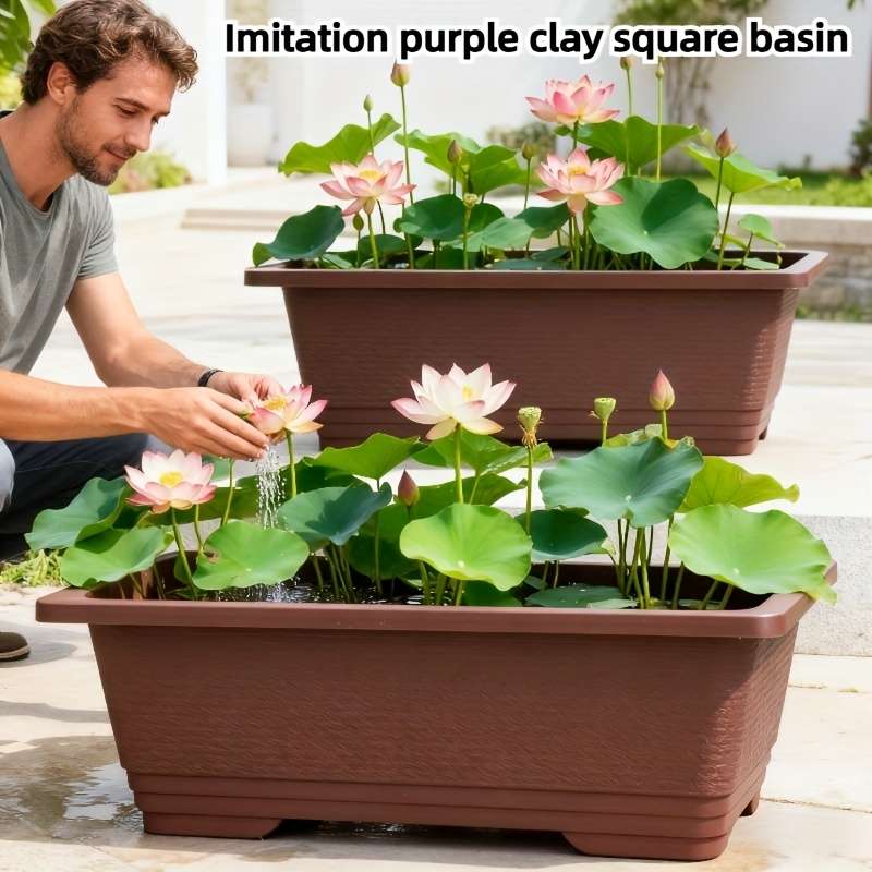 Flowerpot Model Square Basin No Hole At The Bottom 2 Pack