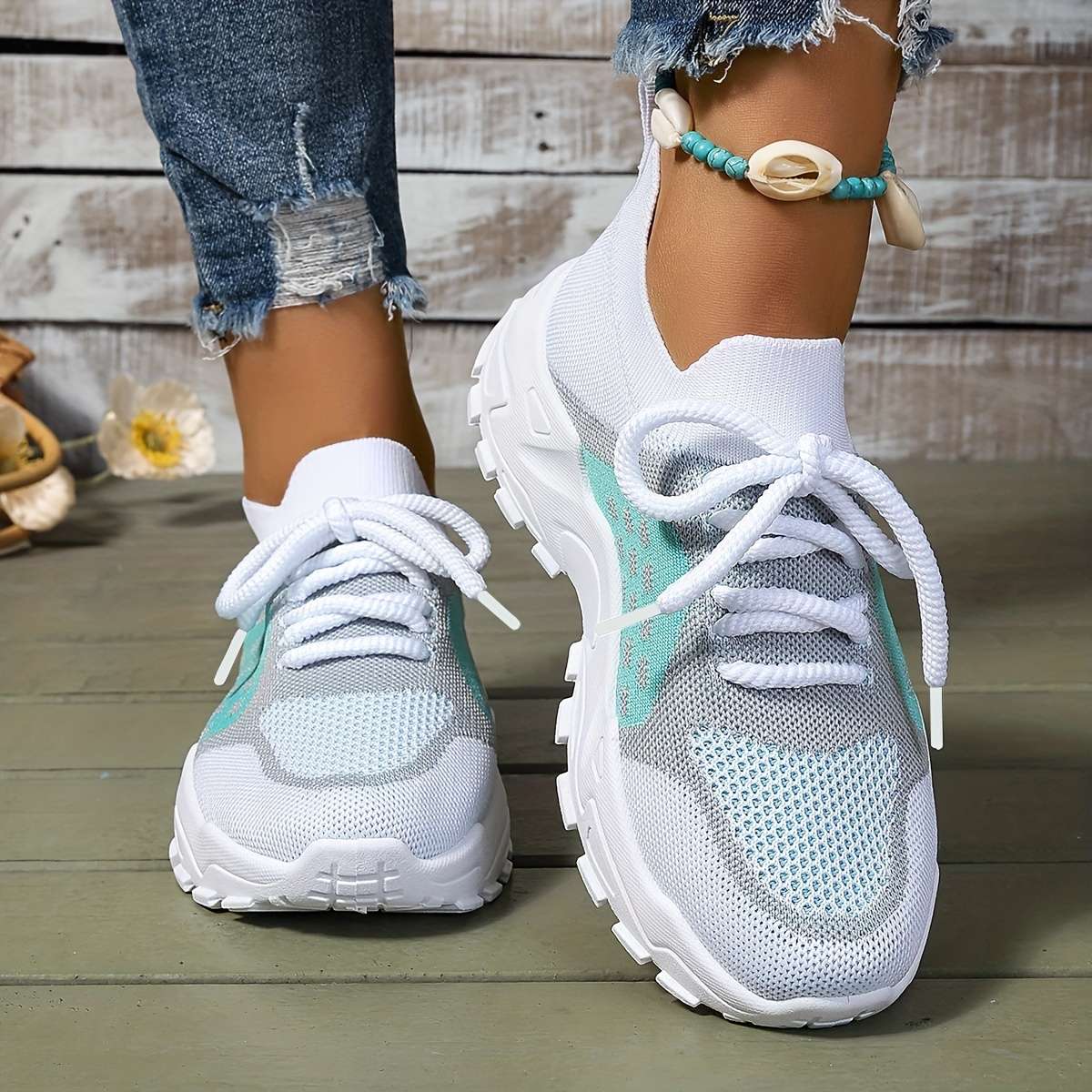 Women S Sneakers Color Mineral Green Sizeuk 7.5