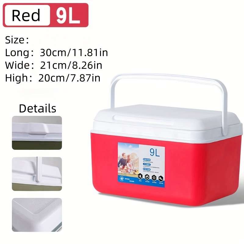 Refrigerator Color Red Capacity9 Liters   Ice Packs 5Pcs   Ice Plate