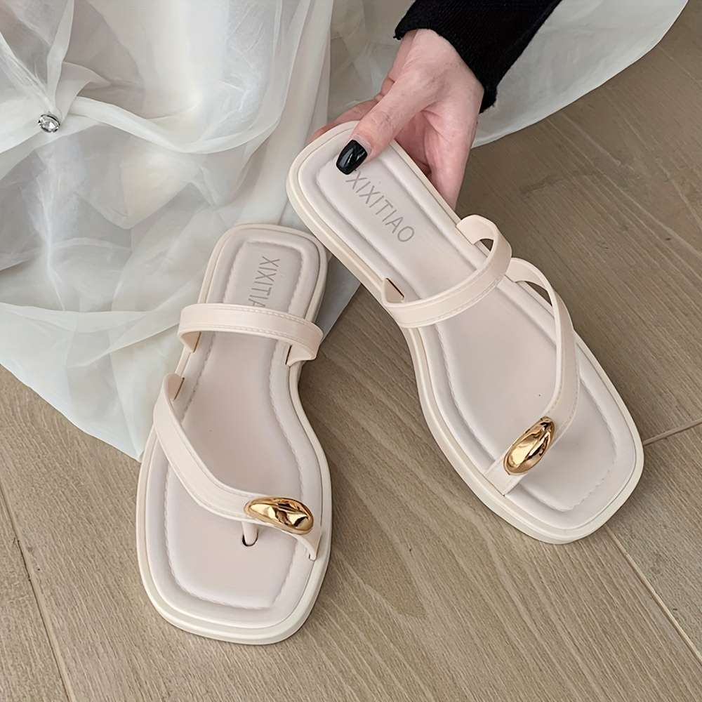 Ladies Summer Flip Flops Black Uk 1.5-2