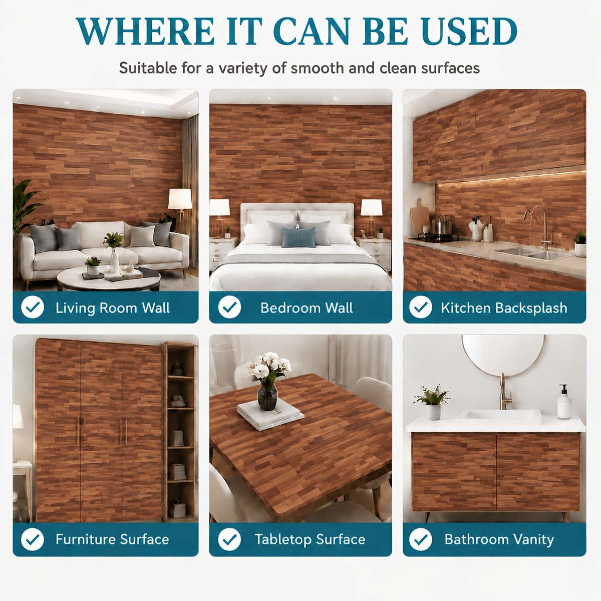 Self Adhesive Floor Stickers Embroidered Walnut Aluminum Foil 40Cm*200Cm