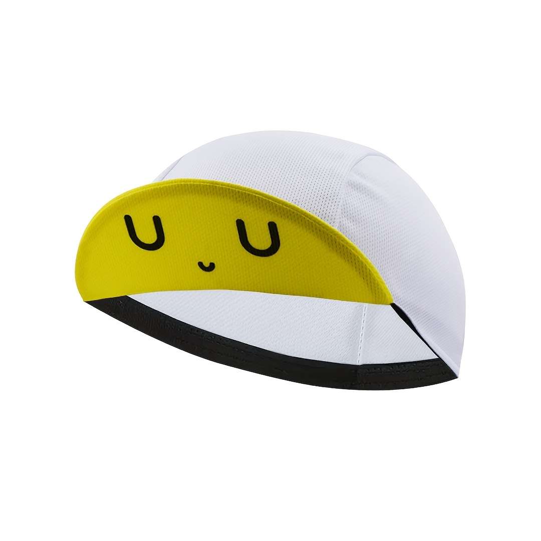 Breathable Cycling Cap With Funny Facial Expression Black White Polyester Hand Washable