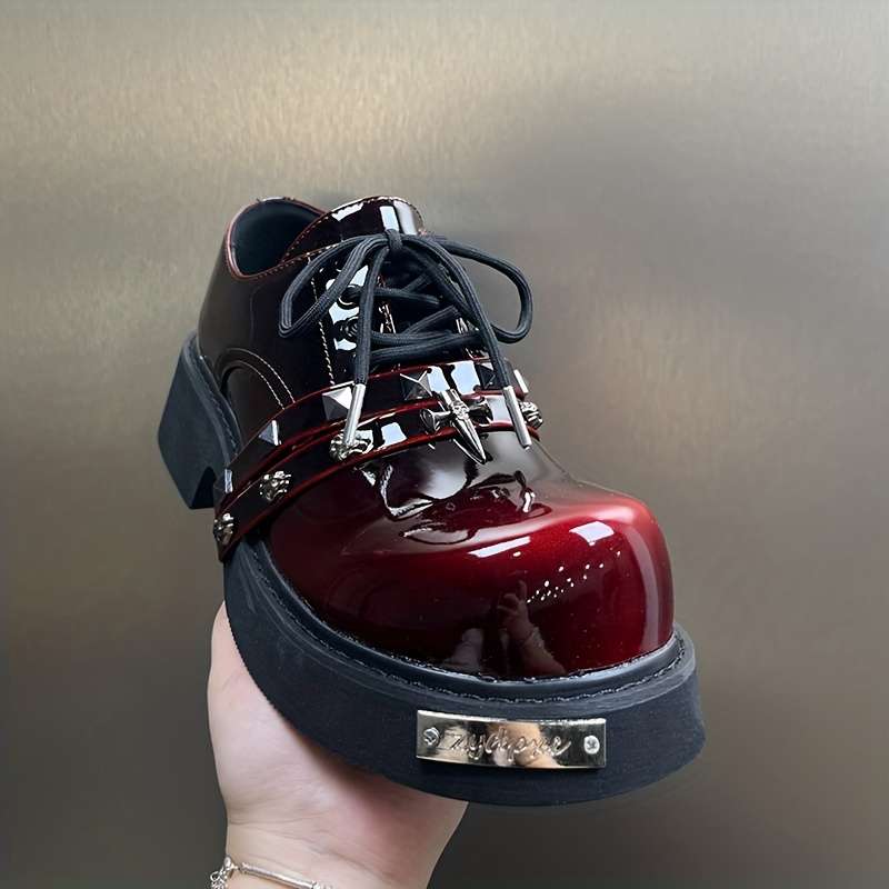 Mens Leather Shoes Color Red Rubbed Sizeuk 9.5