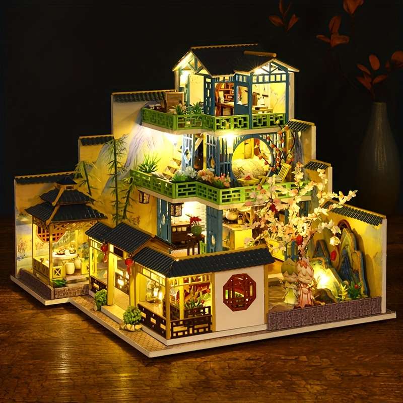 Building Toy Architectural Model Toy Set Style Spring Mountain Residence