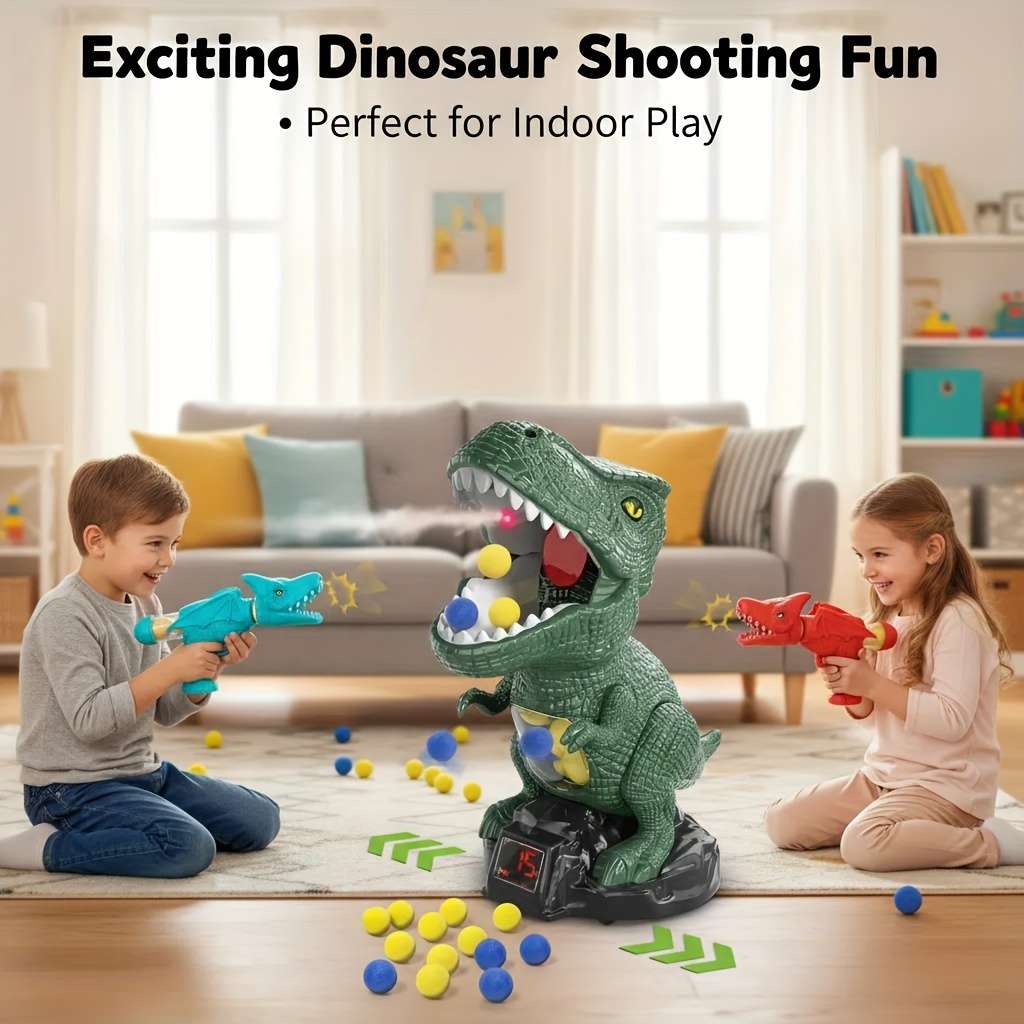 Dinosaur Shooting Toy Goggles Dinosaur Shape Air Pump Launcher Movable Dinosaur