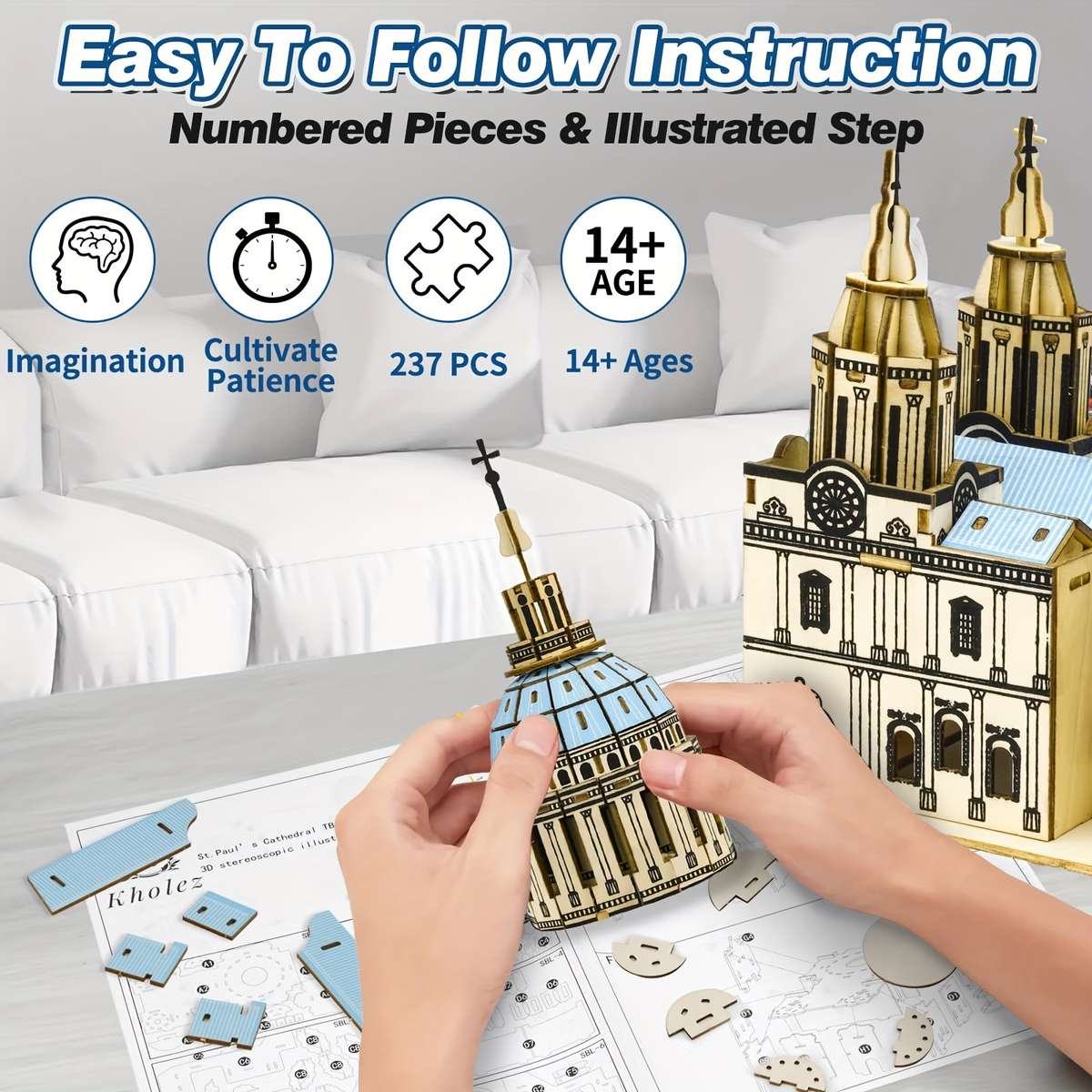 3D Building Model Puzzle Set