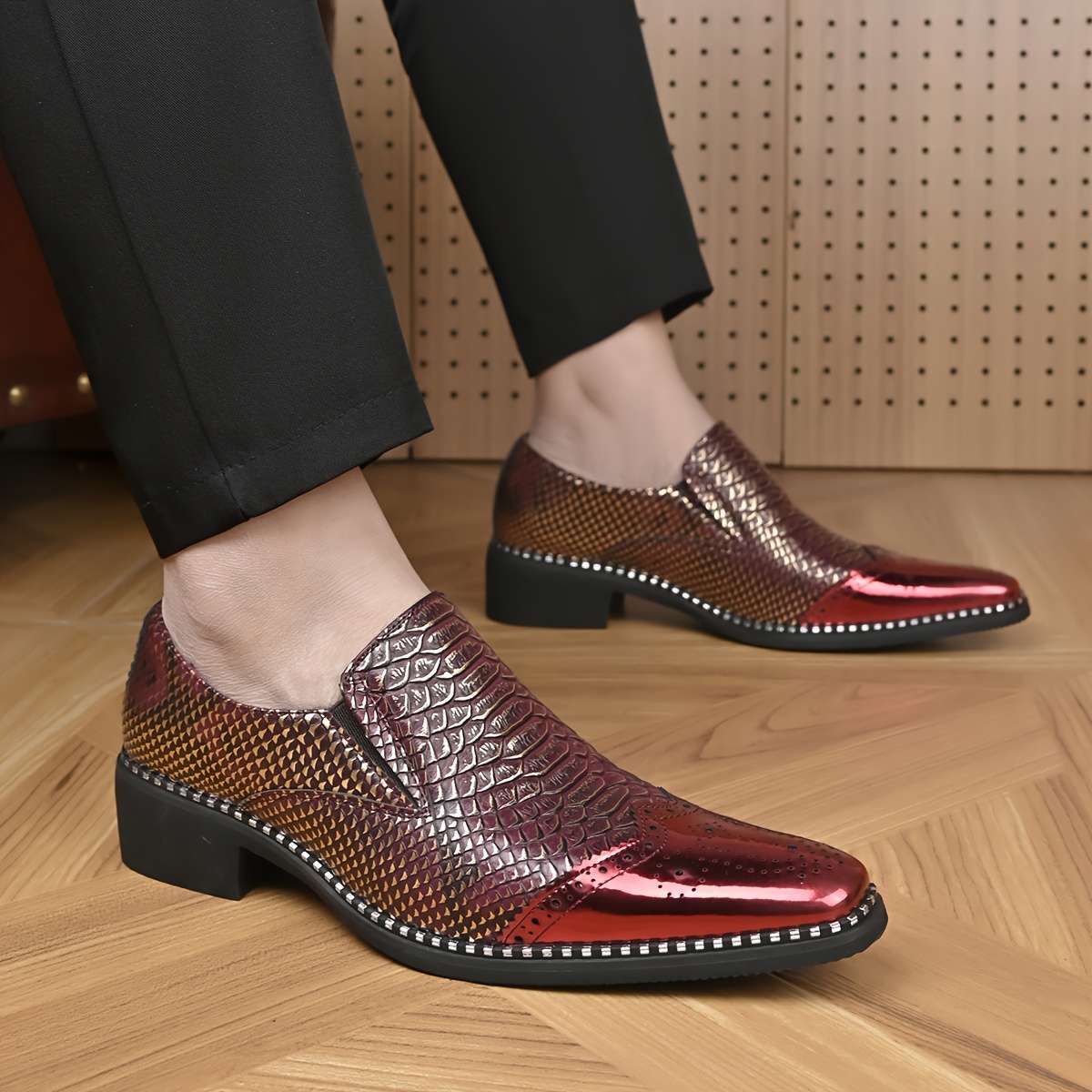 Mens Leather Shoes Color Silvery Sizeuk 10