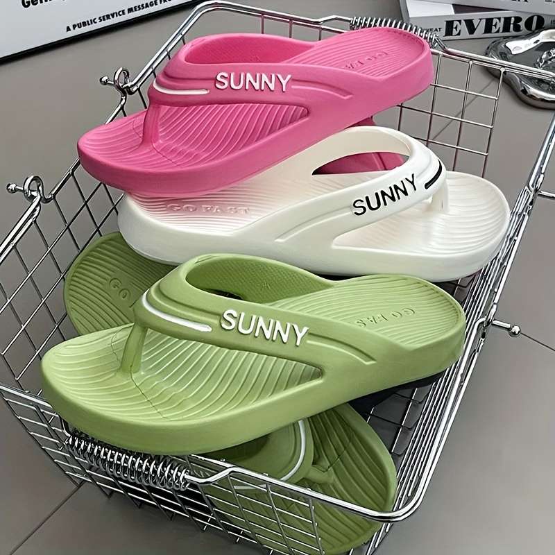 Ladies Summer Flip Flops White Uk 6.5-7