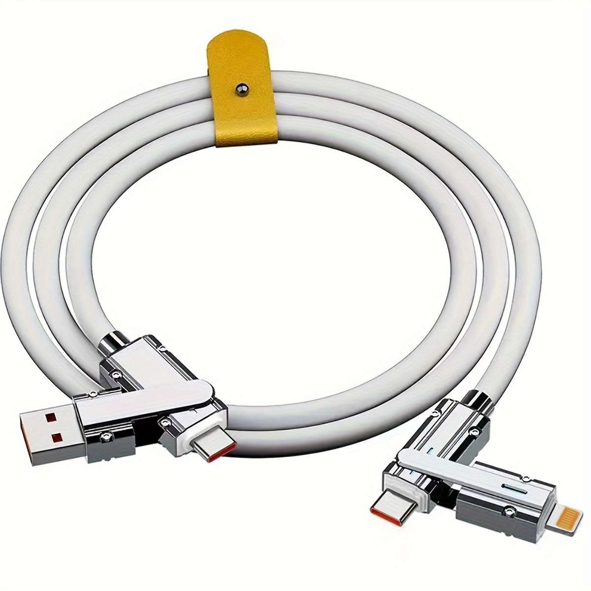 1pc 100cm 4in1 Data Cable USB to Lightning Cable for iPhone 14 13 12 11 USB C to Type C Cable