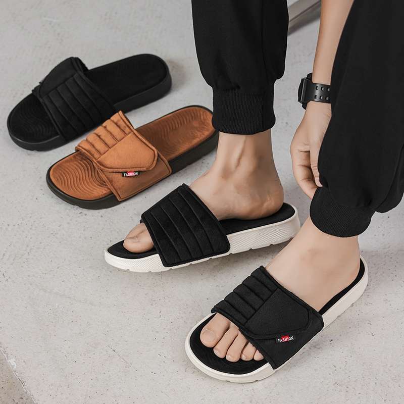 Men Slippers Summer Style Black Size Uk 7