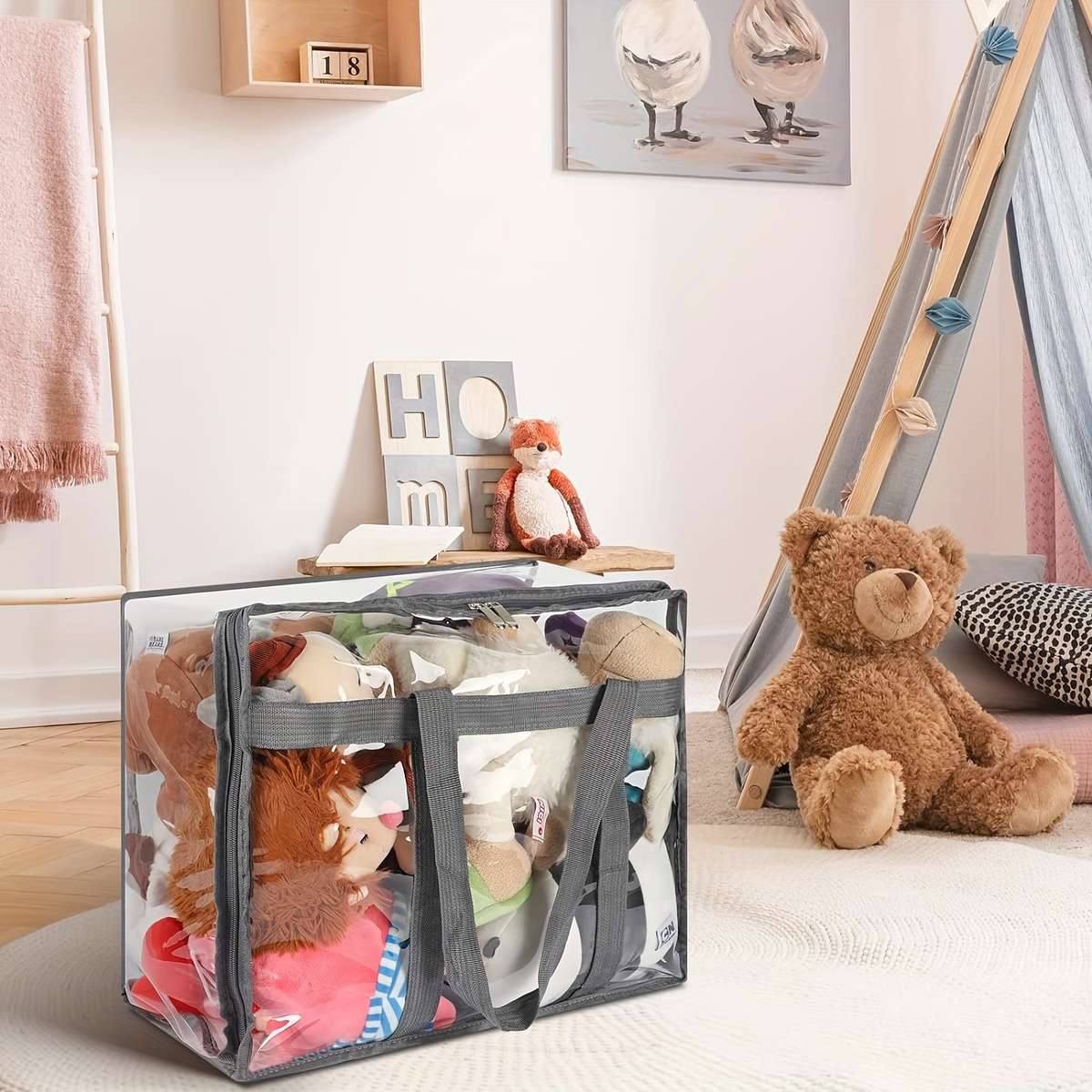 2Pcs Large Clear Plastic Storage Bags Clothes 2Pcs