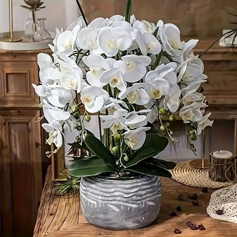 Simulated Flower Color Charming White Quantity18 Flowers  2 Bunches