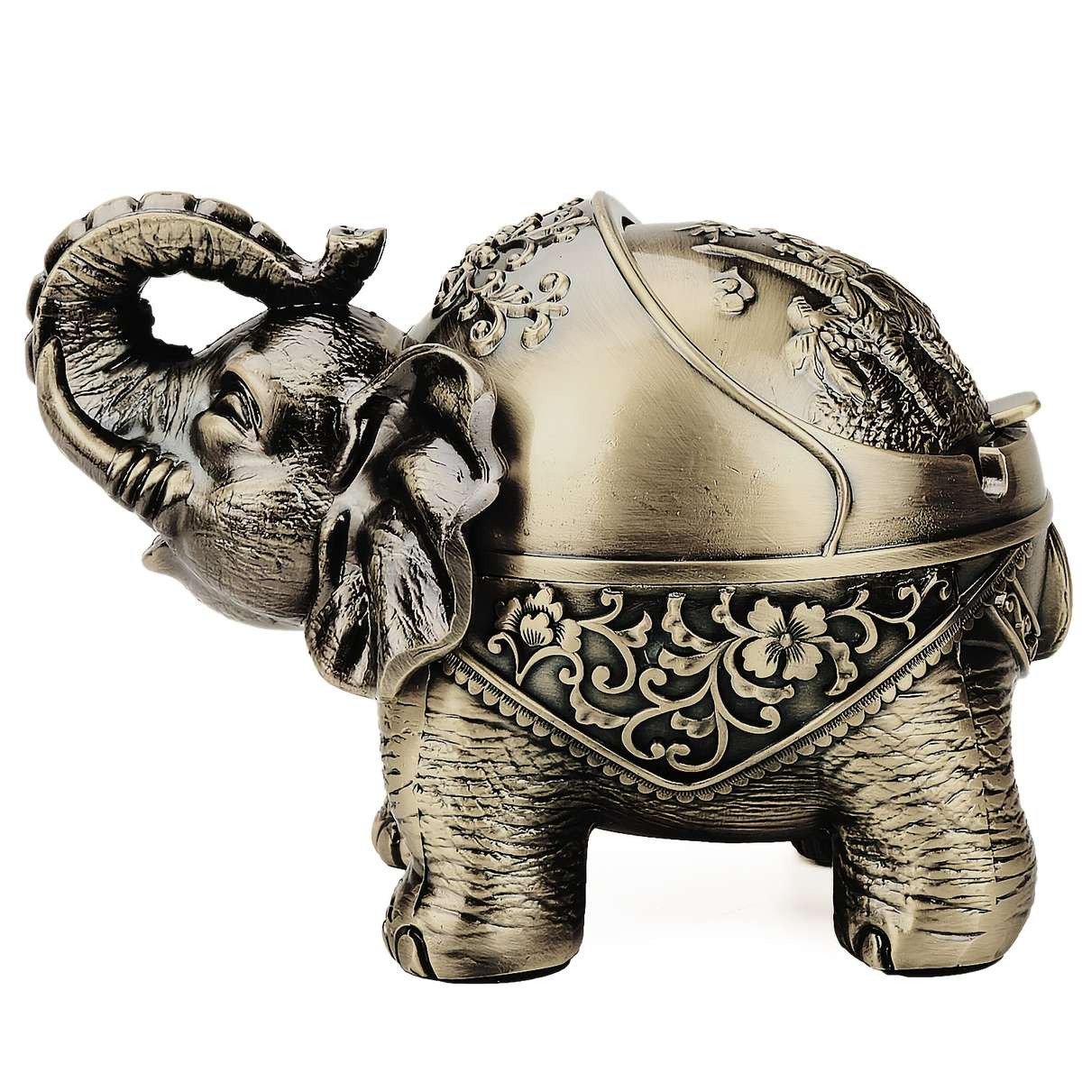 Aluminum Alloy Elephant Ashtray With Lid Windproof Suitable For Outdoor And As