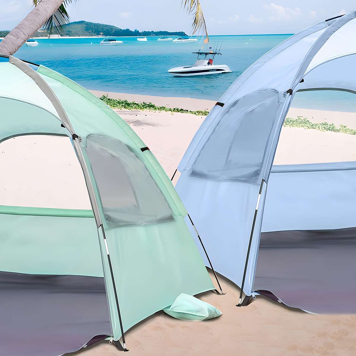 Camping Canopy 3 Beach Tent Sun Shelter Upf 50 Uv Protection Portable Beach