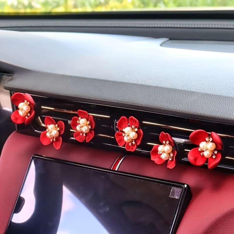 Car Interior Decor Items 2 Large Three Petal Flowers