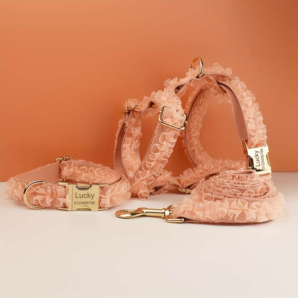 Dog Leash Color Red Lace Lace 3Pcs Size M