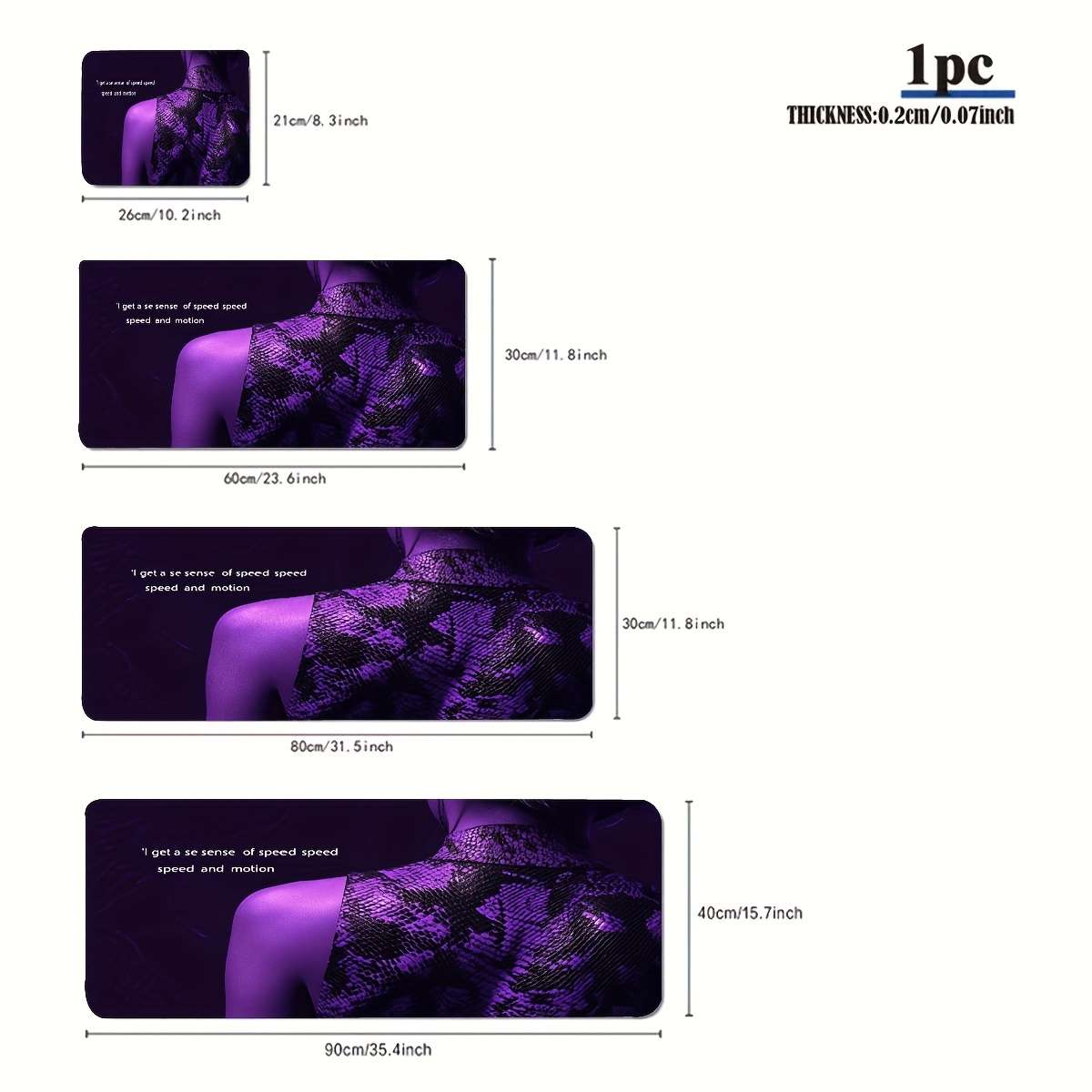 Mouse Pad Size 40X90Cm15.7X35.4Inch