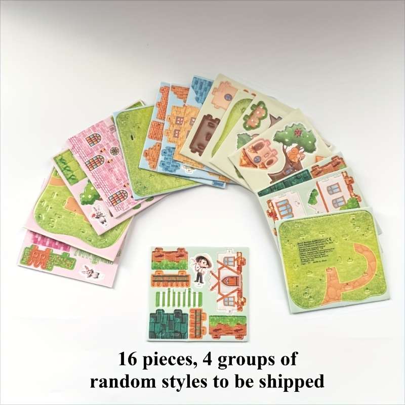 Building Toy Architectural Model Toy Set Model Random Quantity 4 Pcs