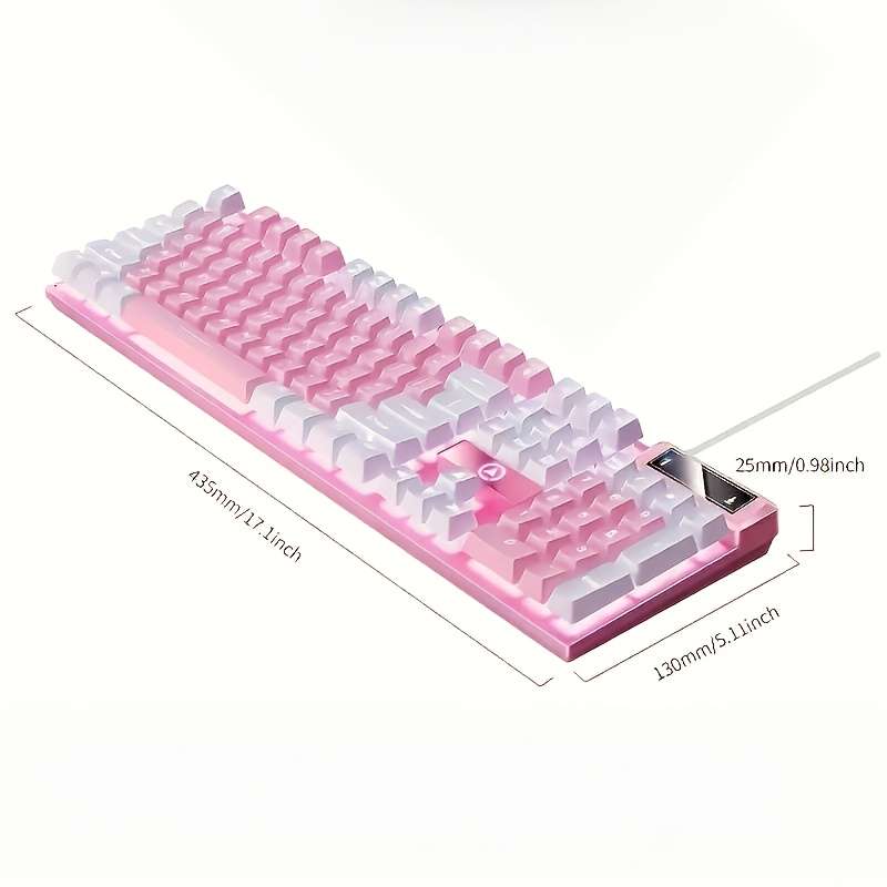 Keyboard Color White And Pink Two Color Single Keyboard