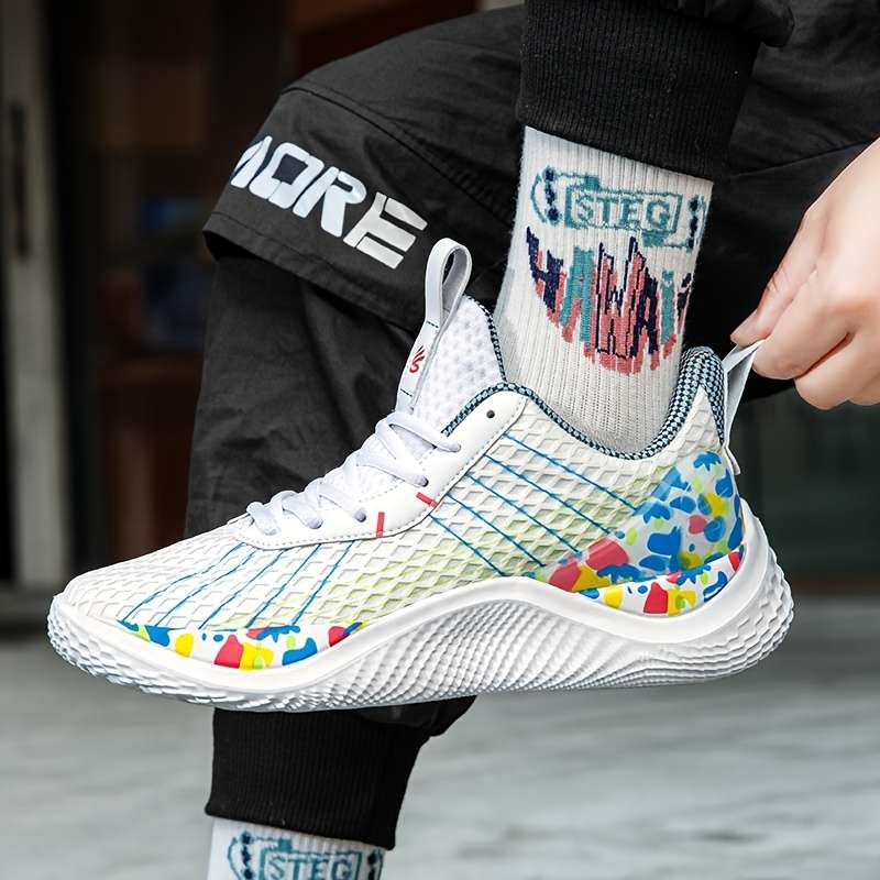 Sneakers White And Green Size Uk 7