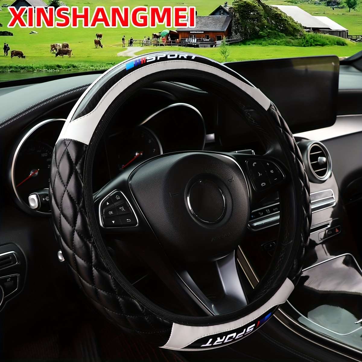 Car Steering Wheel Cover White