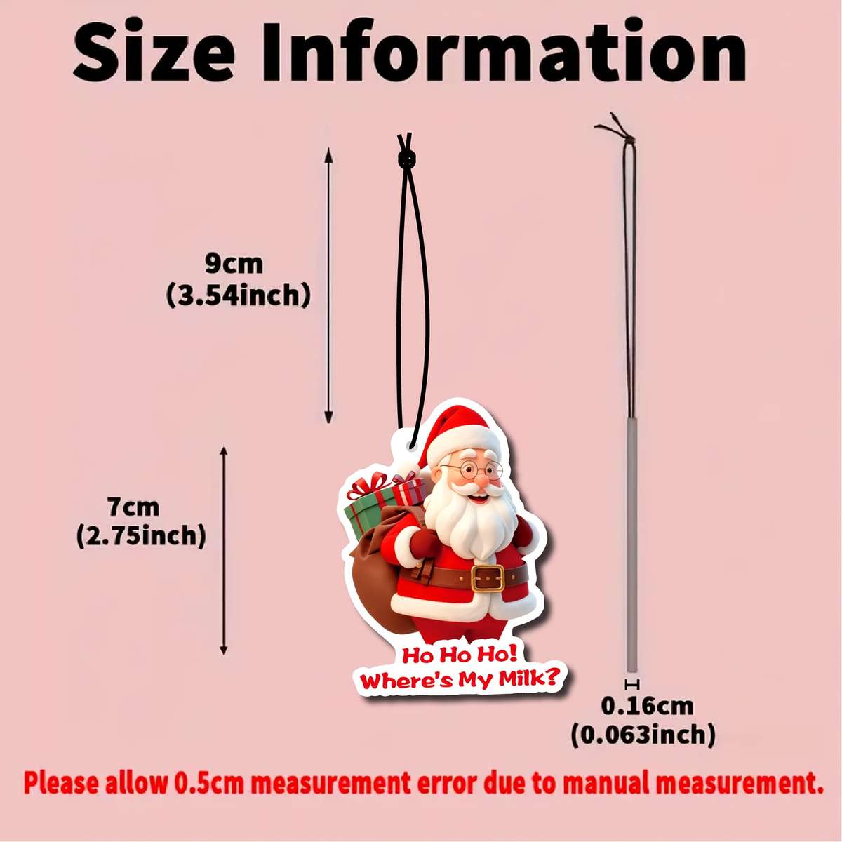Car Interior Decor  3Pcs Santa
