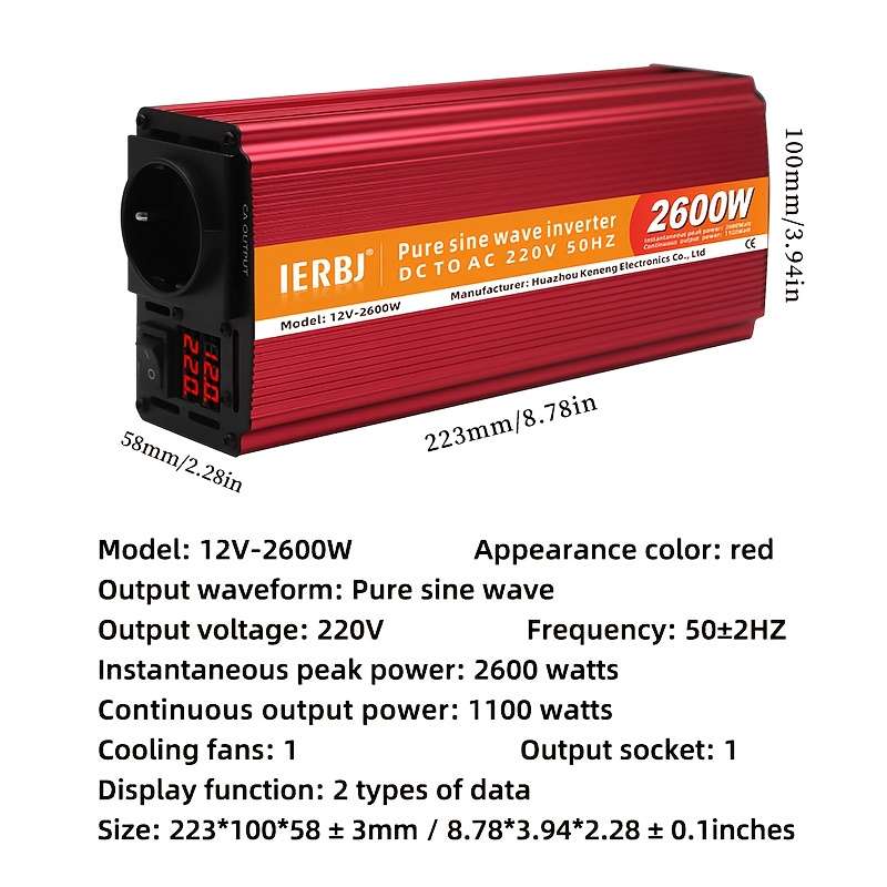 Inverter Color Red2600W
