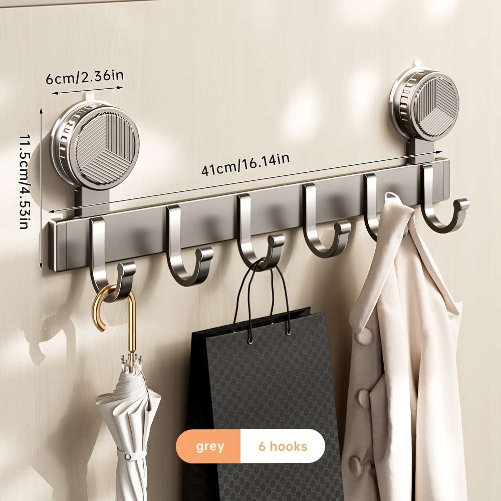 Bathroom Storage Rack Size Upgraded Suction Cupwall Hanging 7 Hooks