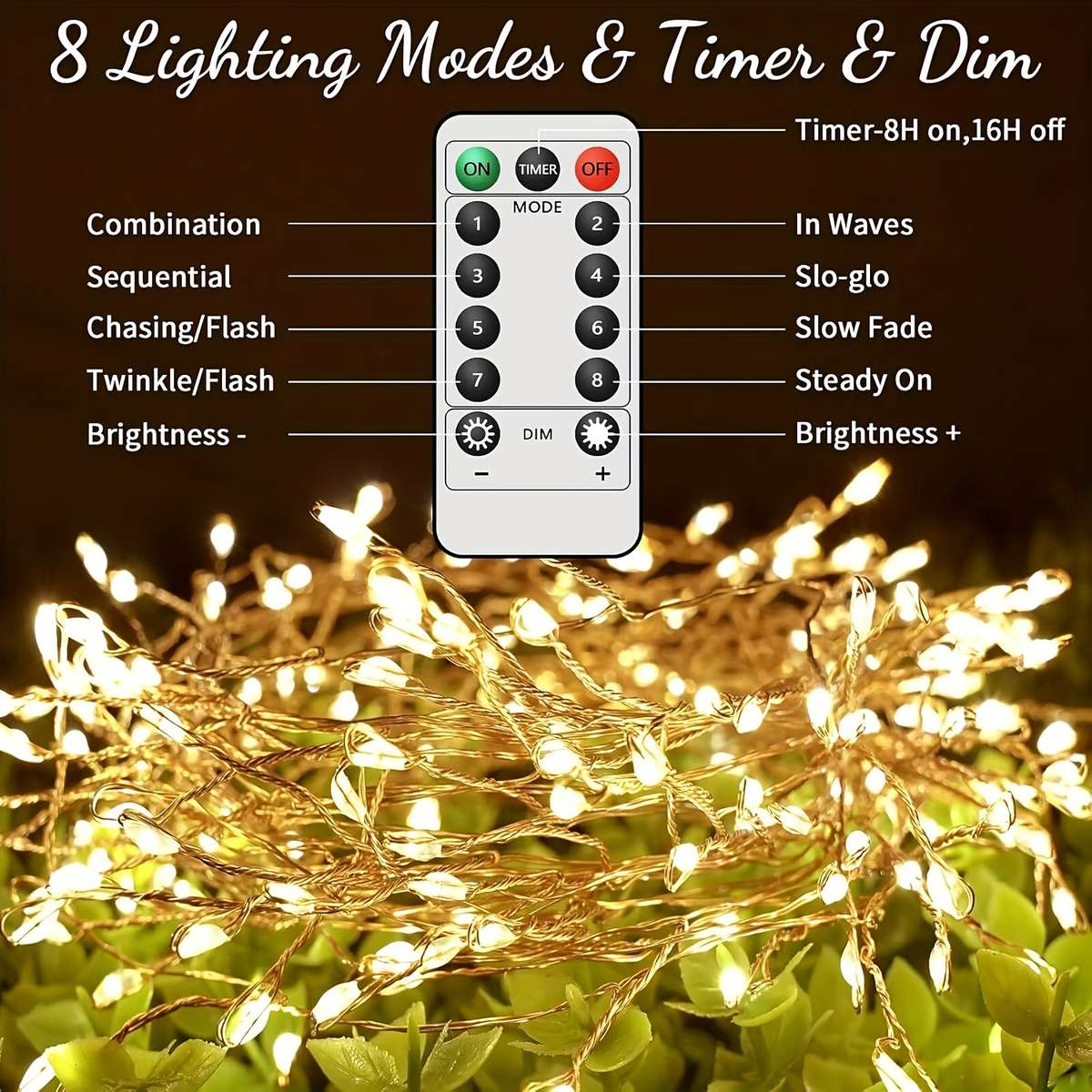 String Lights Color White Size6 Meters 200 Lights