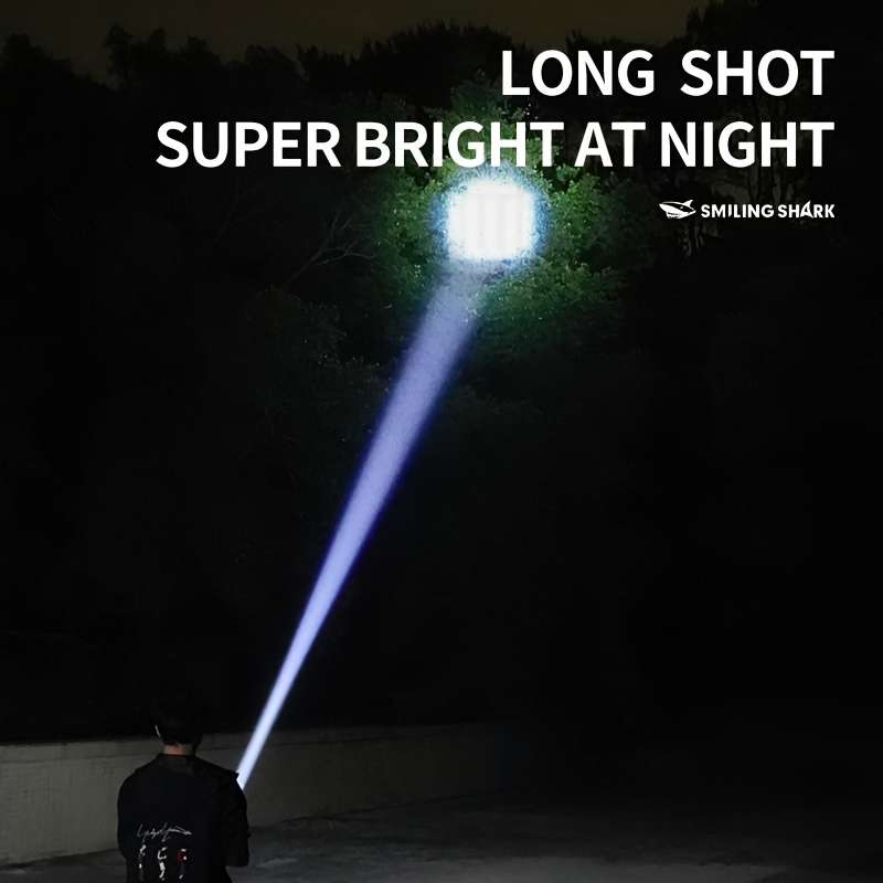 Durable 1Pc Smiling Shark Usb Rechargeable Led Flashlight Professional Reliable
