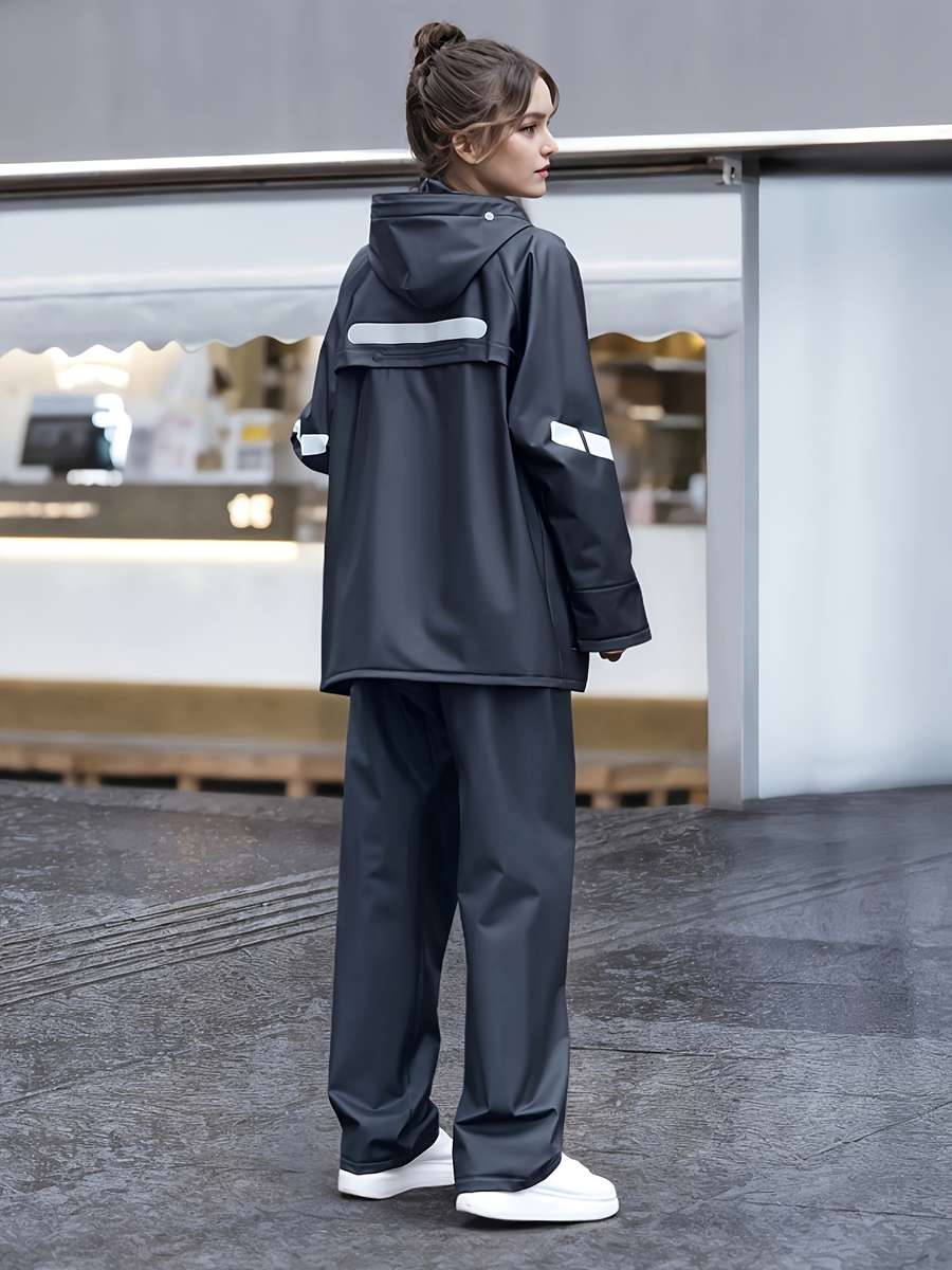 Raincoat Black Size Asian Xl