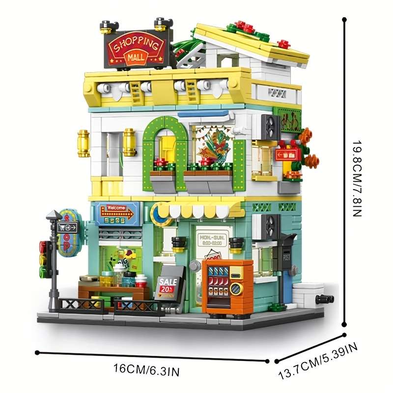 Building Toy Architectural Model Toy Set Color Shopping Supermarket No Box