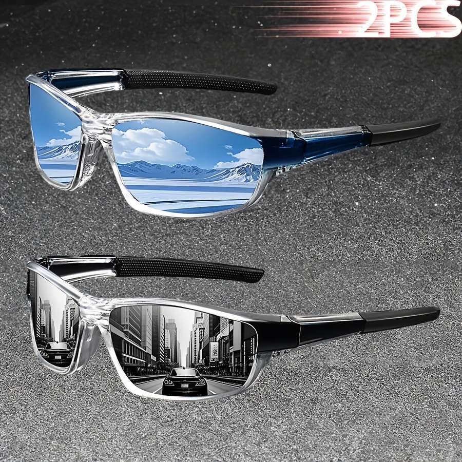 Cycling Glasses Color 2Pcs Greenmirror Clearblack